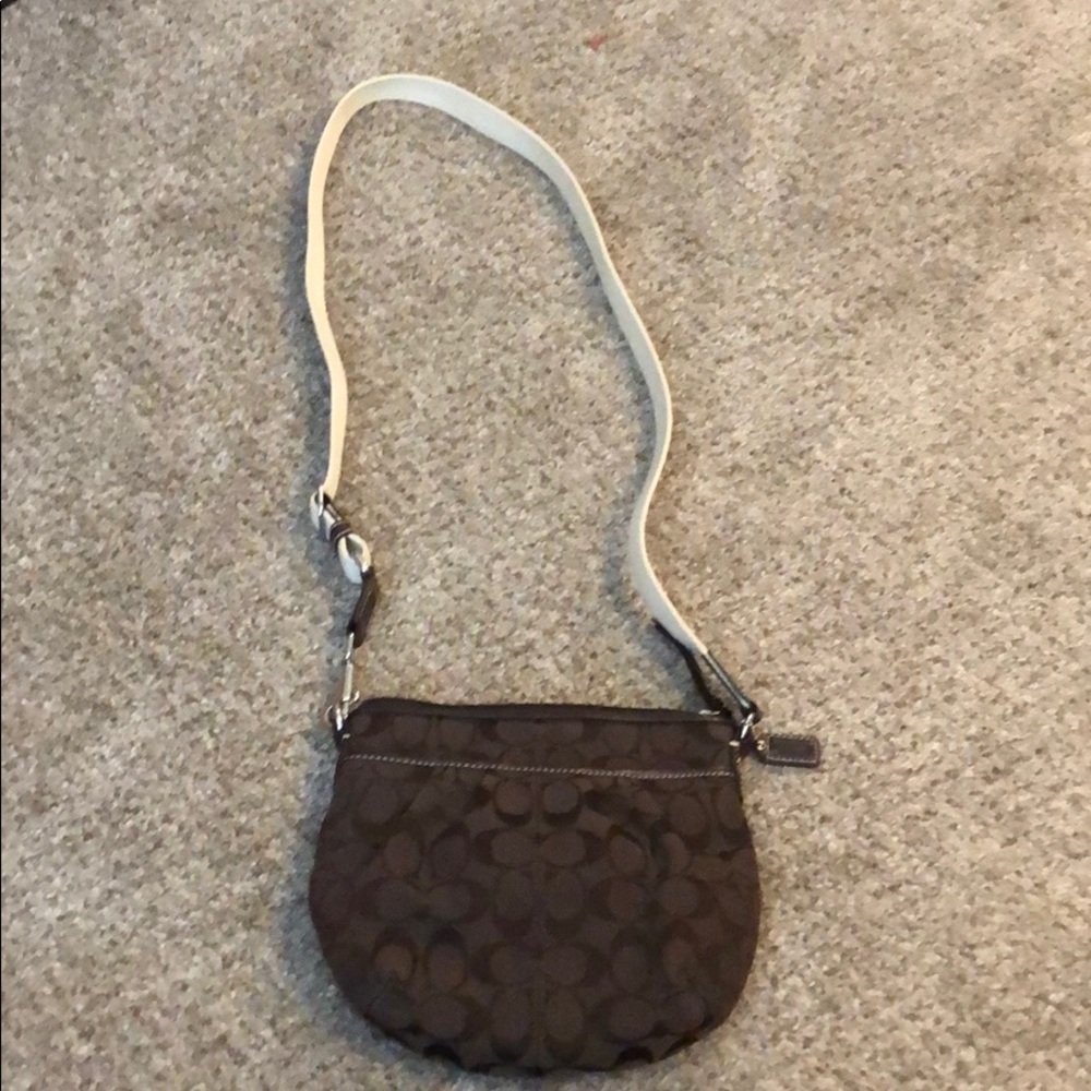 Brown Coach crossbody purse